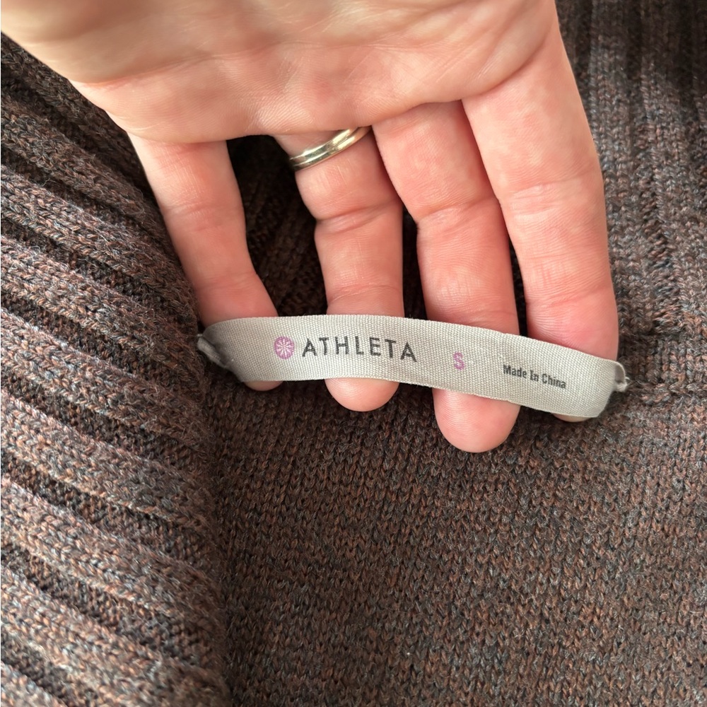 Athleta Chocolate Brown Chill Factor Sweater Coat - Picture 6 of 9